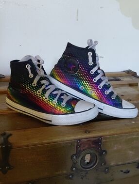 Rainbow Converse High-Top Kids Sneakers